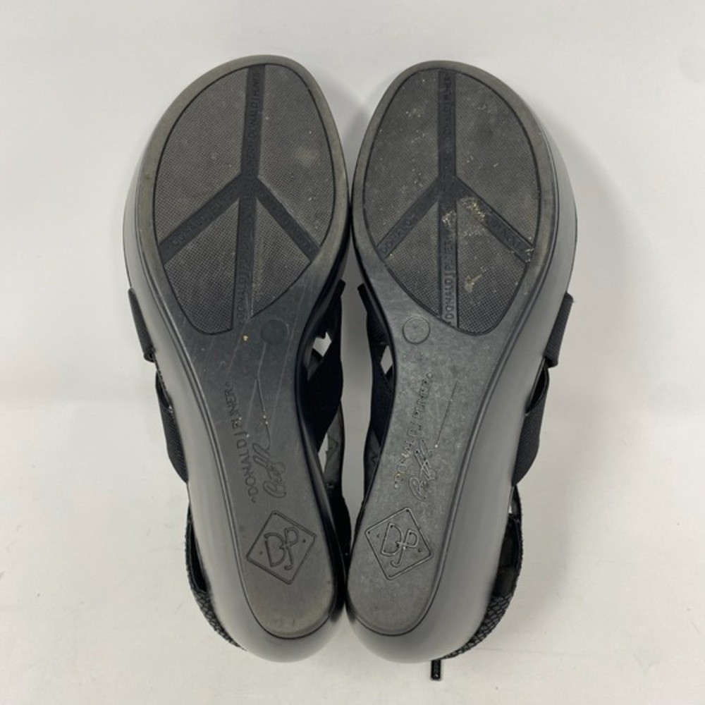 Donald J Pliner Chea-22‎ Sandals Womens 7.5M Snake Print Black Wedge 90s Strappy - Picture 13 of 16